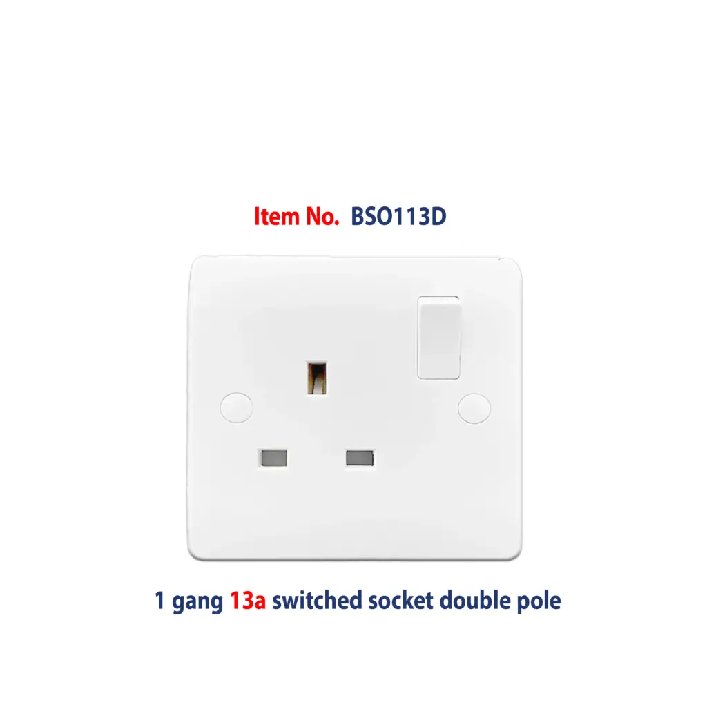 Brightex,1 gang 13A switched socket DP