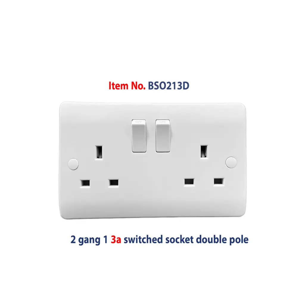 Brightex,2 gang 13A switched socket DP