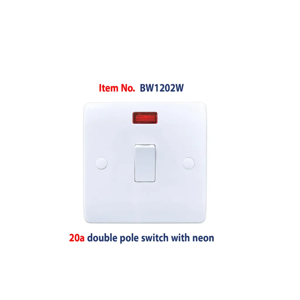 Brightex,20a 1 gang double pole switch with neon