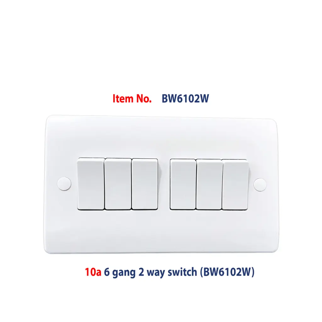 Brightex,10a 6gang 2 way switch
