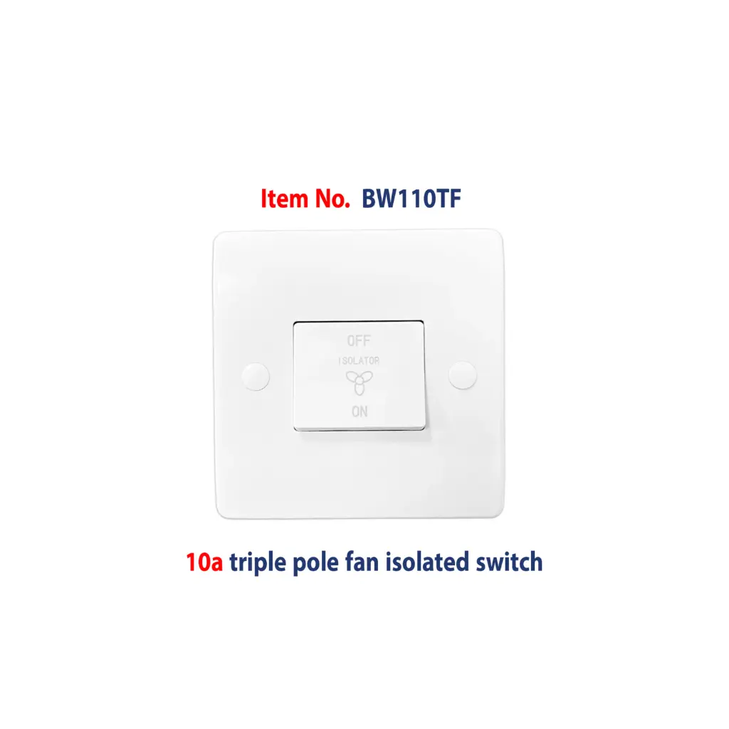 Brightex,10a triple pole fan isolated switch