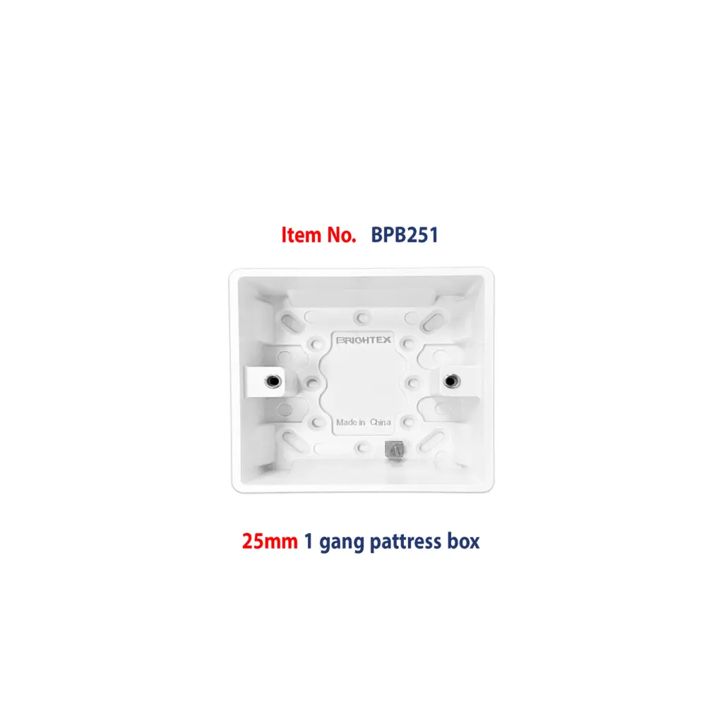 Brightex,25mm 1 gang pattress box