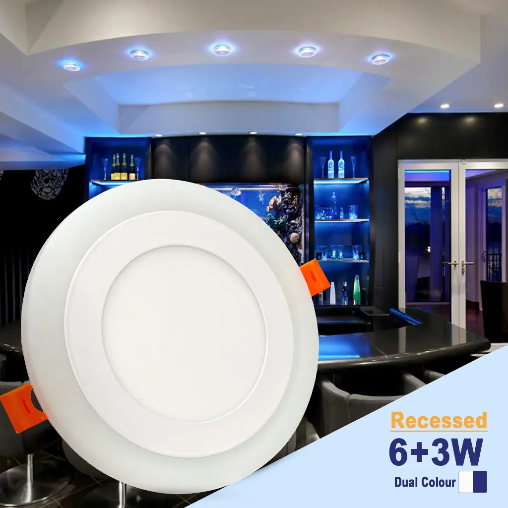 BRIGHTEX LED Panel  Round Panel 6+3W - 4" - 7000K + BLUE