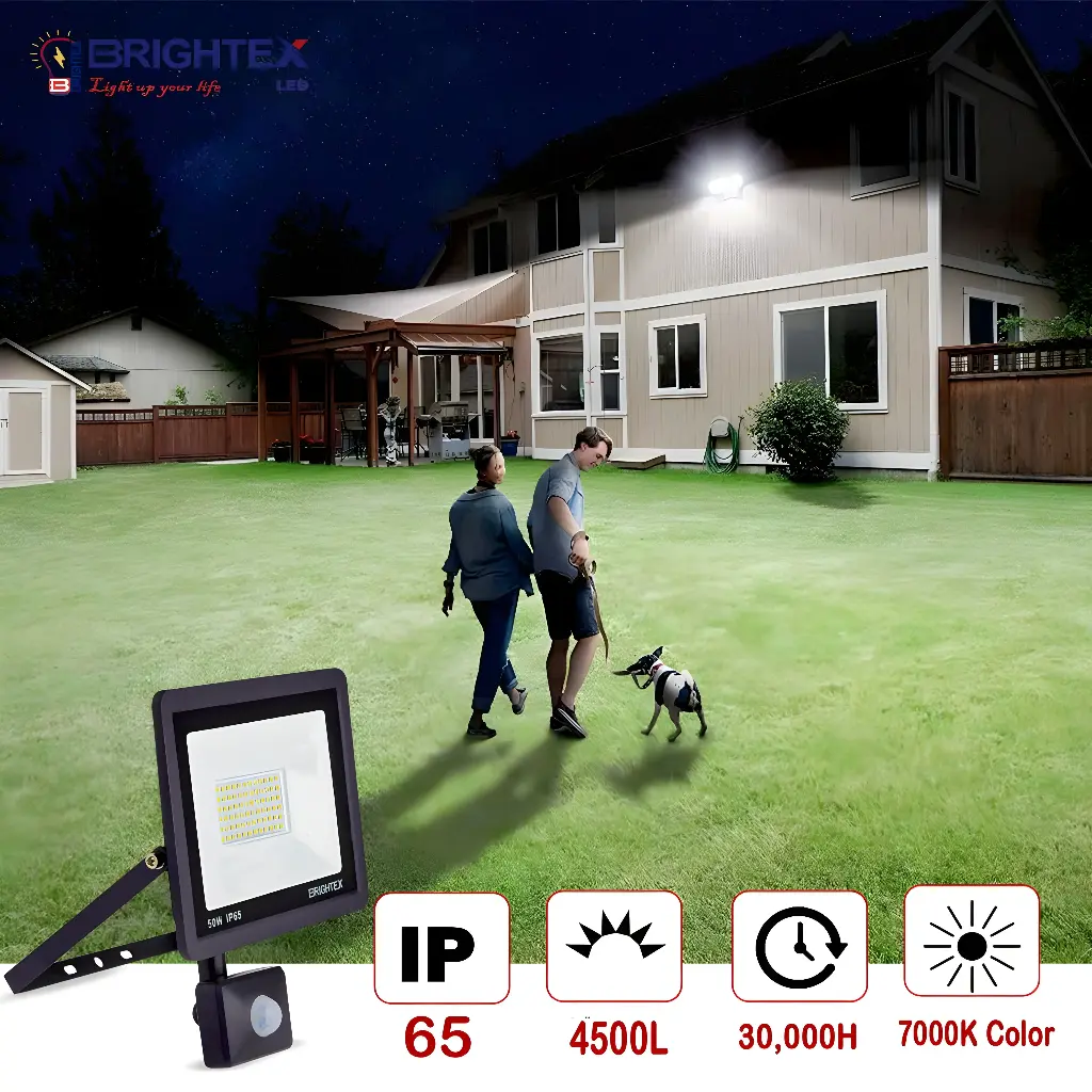 BRIGHTEX LED FLOODLIGHT 50w with sensor 6500k