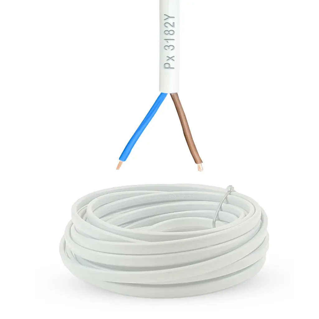 H05VV-F 3182Y PVC Flex 2x1.5mm white 100m