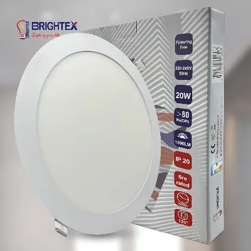 [BLDLRP00086000] BRIGHTEX LED Panel  20w-8inch Round - Recessed 6500k
