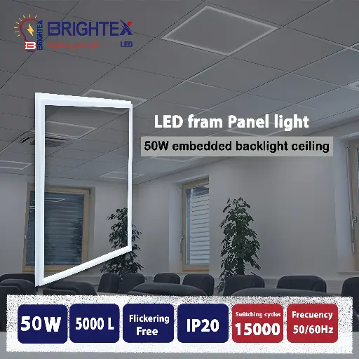 [BLPL4865001325F] BRIGHTEX LED Panel  50W - 600x600 - Frame panel 6500k