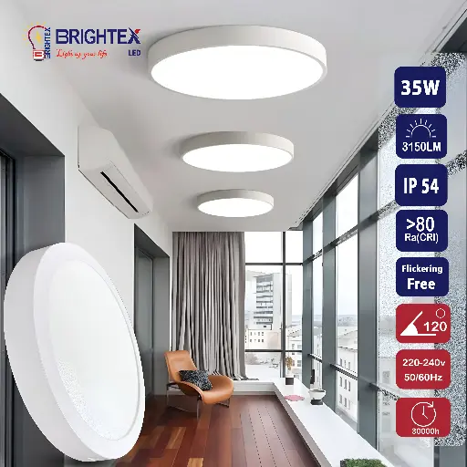 [BLP36700F] BRIGHTEX LED Panel  35W Round - Surface 6500k