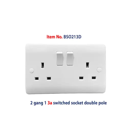 [BSO213D] Brightex,2 gang 13A switched socket DP