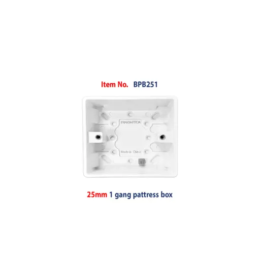 [BPB251] Brightex,25mm 1 gang pattress box