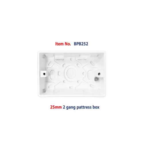 [BPB252] Brightex,25mm 2 gang pattress box