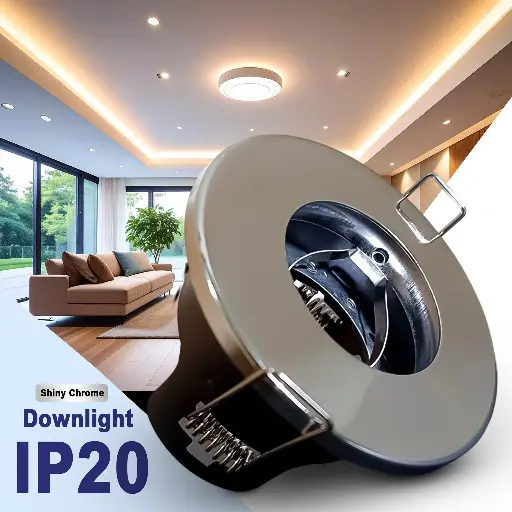 [BLGU10SID-SC] BRIGHTEX GU10 Holder downlight IP20 Shiny chrome 