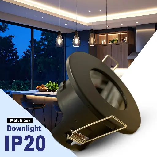 [BLGU10SID-DC] BRIGHTEX GU10 Holder downlight IP20 Dark Chrome 