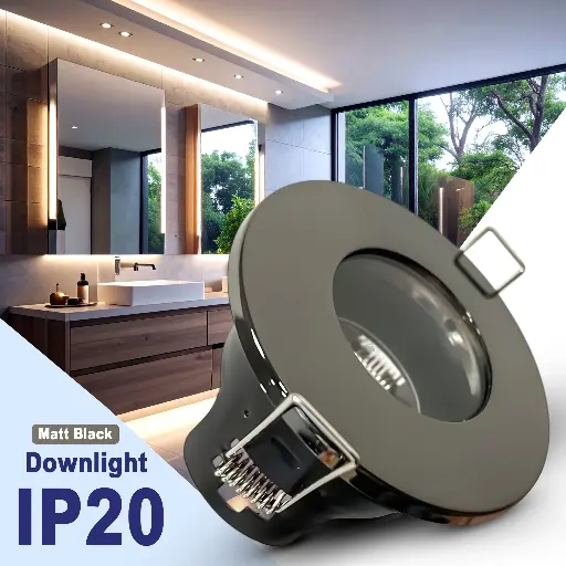 [BLGU10SID-MB] BRIGHTEX GU10 Holder downlight IP20 Matt Black 