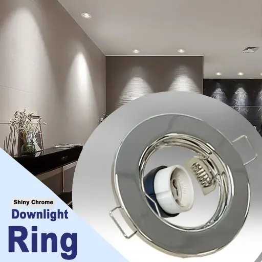 [BLGU10RID-SC] BRIGHTEX GU10 Holder downlight IP20-Ring Shiny chrome 