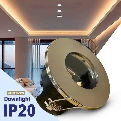 [BLGU10SID-BC] BRIGHTEX GU10 Holder downlight IP20 Brushed chrome