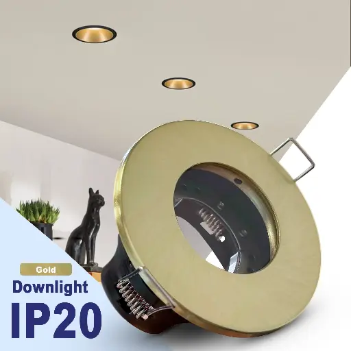 [BLGU10SID-SG] BRIGHTEX GU10 Holder downlight IP20 - Shiny Gold