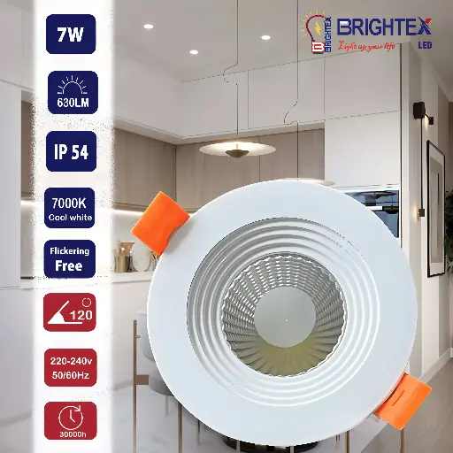 [BLDL74000D-WP] Brightex Downlight 7W - 3inch - IP20 -3CCT- White
