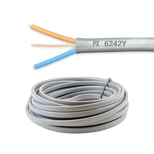 [6242Y-10.0-GRY-100] 10mm x  2Cores+earth 6242Y Gray  100m