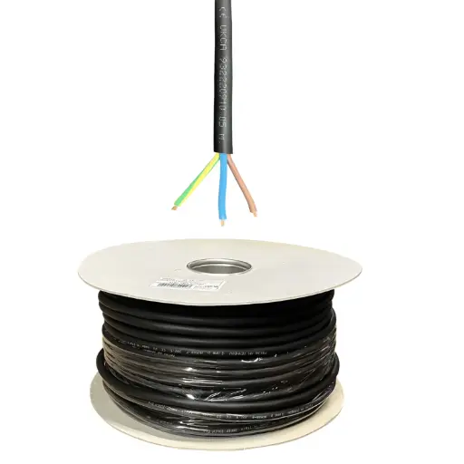 [3183TRS-0.75-BLC-100] H05RR-F 3183R Rubber Flex 3x0.75mm black 100m